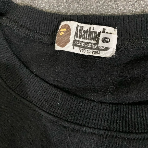 A Bathing Ape College Felt Patch Multicoloured Crewneck Sweatshirt Size XL - Picture 8 of 9